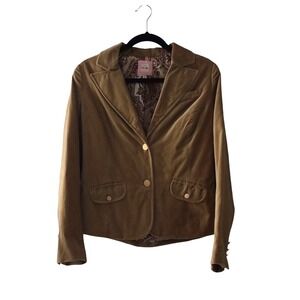 Old Navy Vtg Women's Velvet Jacket Sz S Yellow Gold Party Old Money Preppy Gothy